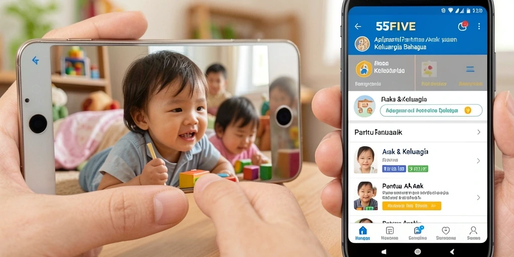 Tampilan antarmuka intuitif aplikasi Pantau Anak 55FIVE.