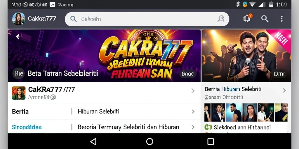 Tampilan antarmuka CAKRA777 yang menarik dan informatif.