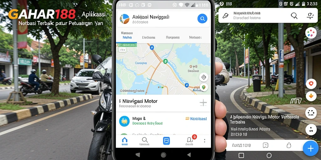 Tampilan antarmuka utama aplikasi GAHAR188 untuk navigasi motor.