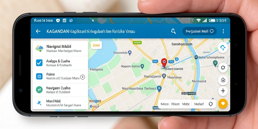 Antarmuka KAGANDAN yang bersih dan fungsional untuk navigasi mobil.