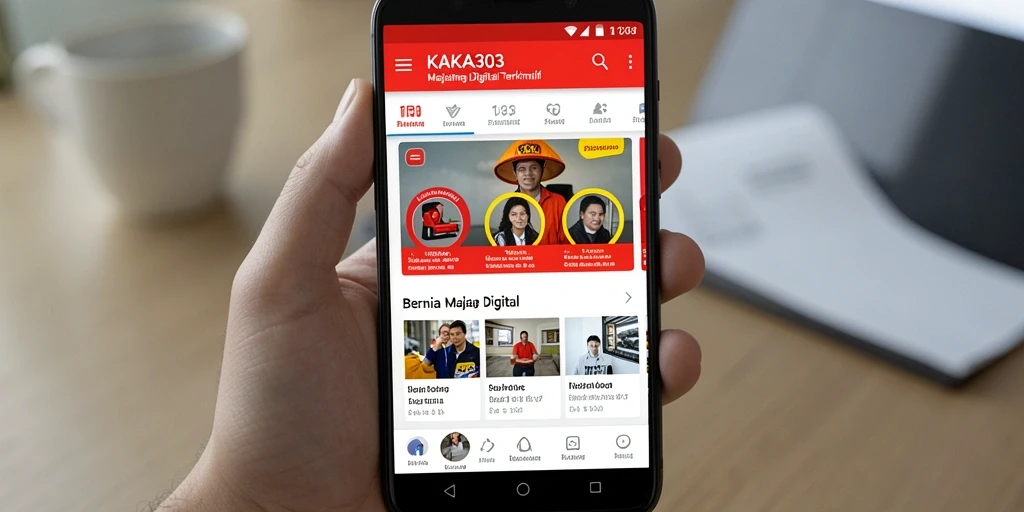 Antarmuka utama KAKA303 dengan berbagai kategori berita.