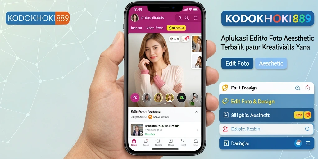 Antarmuka KODOKHOKI889 yang ramah pengguna dengan berbagai fitur editing aesthetic.