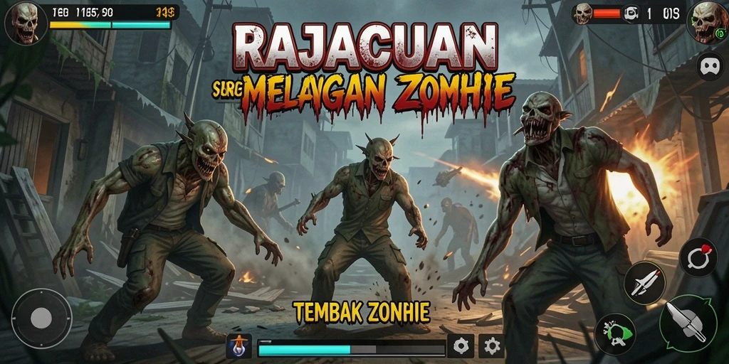 Tampilan menarik dari pertempuran melawan zombie di RAJACUAN.